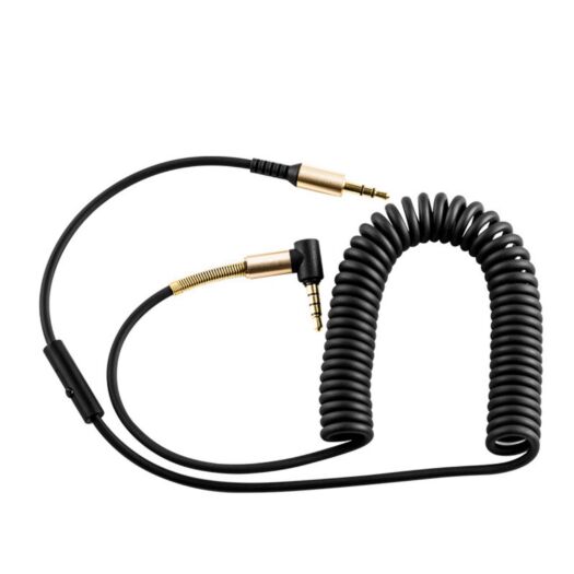 Кабель Hoco UPA02 AUX Spring Audio cable ( with Mic ) Black 01201