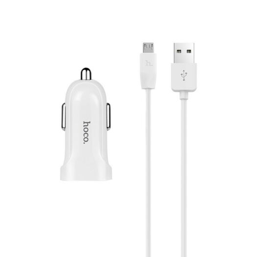 АЗП Hoco Z2 Car charger set with Micro cable 1USB 1.5A White 01307