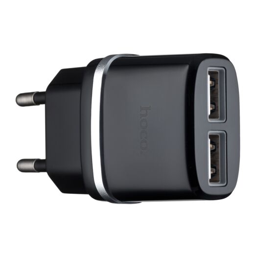 МЗП Hoco C12 Smart dual USB charger ( EU ) 2USB 2.4A Black 01363