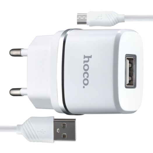 МЗП Hoco C11 Smart single USB ( Microsoft cable ) charger set ( EU ) 1USB 1A White 03449