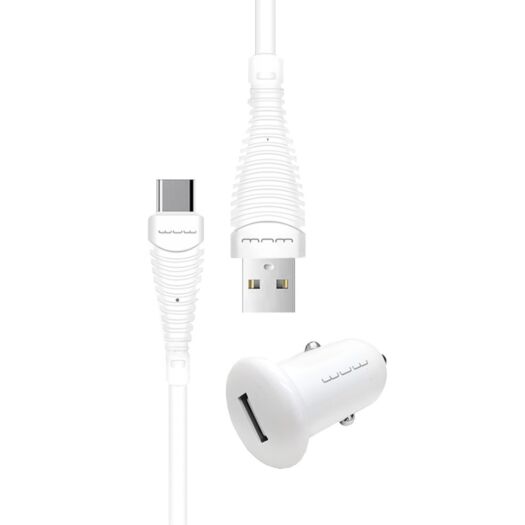 АЗП WUW T21 1USB 1a with Type - C cable White 03644