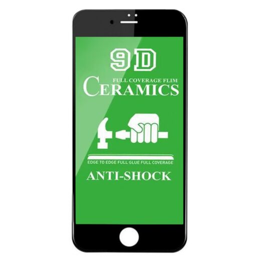 Защитное стекло гибкое Ceramic для iPhone 6 / 6S Plus Black 04443