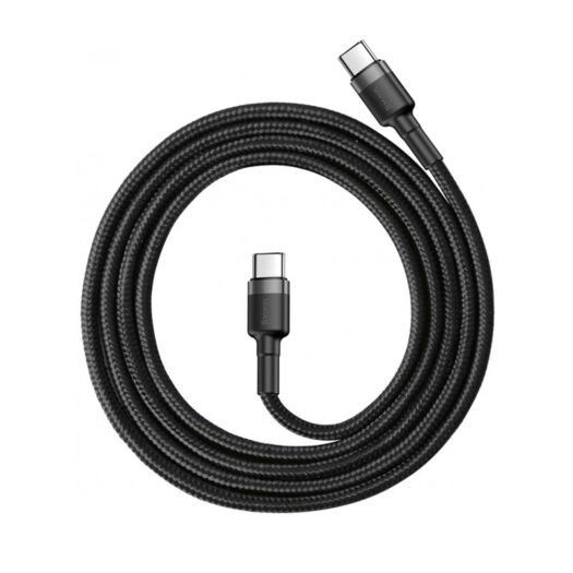 Кабель Baseus Cafule Series Type-C PD2.0 60W Flash charge Cable ( 20V 3A ) 1M Gray Black 05924