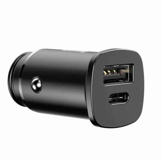 АЗП Baseus Square metal A + C 30W PPS Car Charger ( PD3.0, QC4.0 +, SCP, AFC ) Black 06254