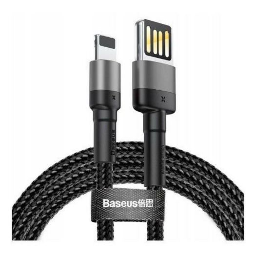 Кабель Baseus Cafule Cable ( special edition ) USB to Lightning 2.4A 1m Grey + Black 07030