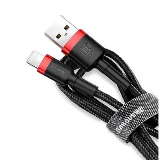 Кабель Baseus cafule Cable USB For lightning 1.5A 2M Red+Black (CALKLF-C19) 07031