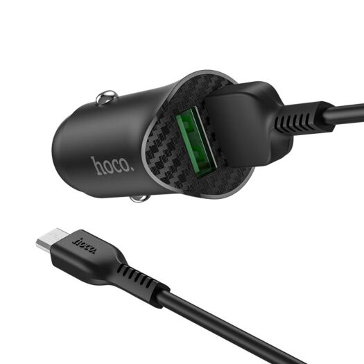 АЗП Hoco Z39 Farsighted dual port QC3.0 Car charger set ( Microsoft ) Black 07658