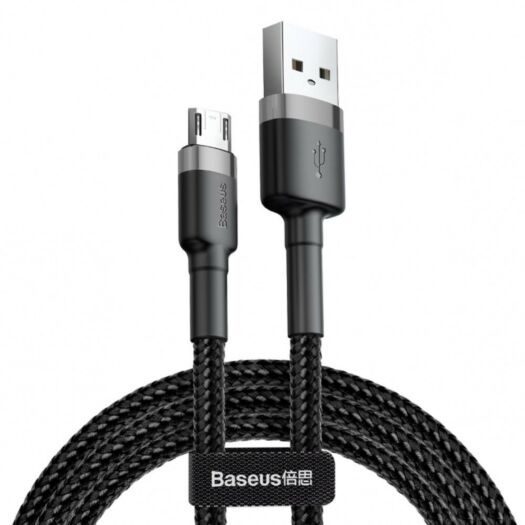 Кабель Baseus cafule Cable USB For Micro 1.5A 2M Gray + Black 09049