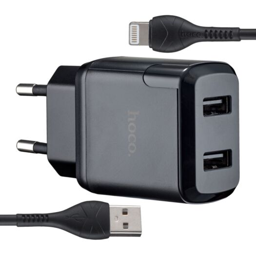 МЗП Hoco N7 Speedy dual port charger set Micro ( EU ) Black 09856