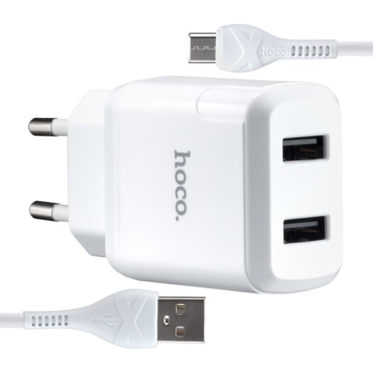 МЗП Hoco N7 Speedy dual port charger set Micro ( EU ) White 09857