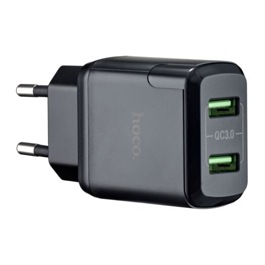 МЗП Hoco N6 Charmer dual port QC3.0 charger ( EU ) Black 09860