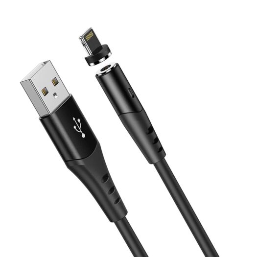 Кабель Hoco X60 Honorific silicone magnetic charging cable for Lightning Black 10045