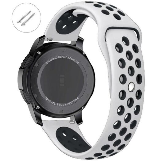 Ремешок Nike Sport 22 mm Watch Gear S3/Xiaomi Amazfit White/Black (S) 10609