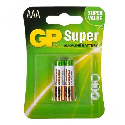 Батарейки GP SUPER ALKALINE 24A21-SB2 Лужні LR03, AAA 2 шт. 10617