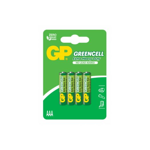 Батарейки GP GREENCELL 1.5V 24G-U4  Солевые R03, AAA 4 шт. 10628
