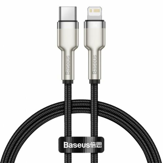 Кабель Baseus Cafule Series Metal Data Cable Type-C to Lightning PD 20W 0.25m Black 12415
