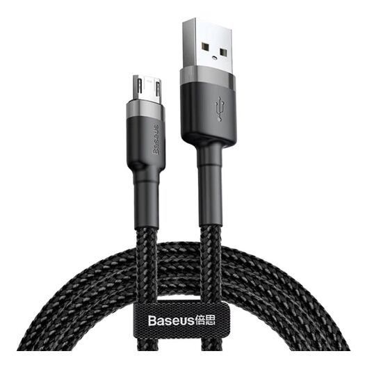Кабель Baseus cafule Cable USB For Micro 2.4A 0.5M Gray+Black (CAMKLF-AG1) 12419