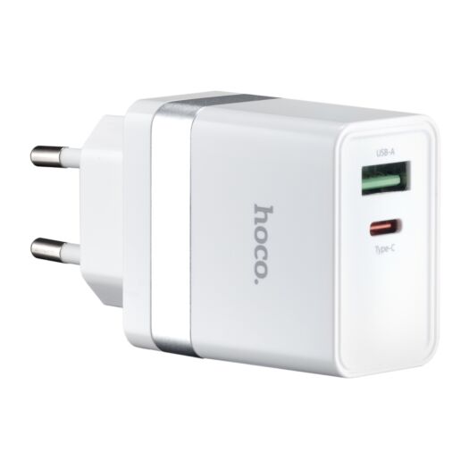 Сетевое зарядное устройство Hoco N21 Topspeed PD30W+QC3.0 charger(EU) White 12498