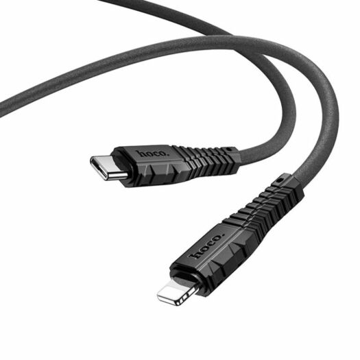 Кабель Hoco X67 Nano PD silicone charging data cable Type-C to Lightning black 12523