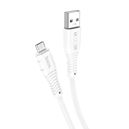 Кабель Hoco X67 Nano silicone charging data cable for Micro white 12526