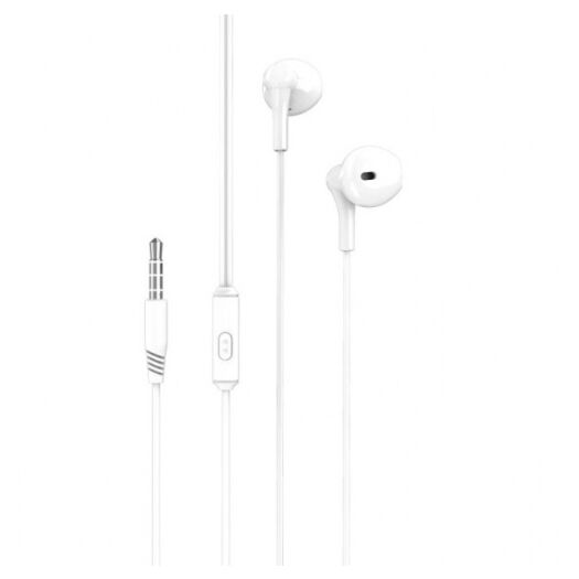 Наушники XO EP39  3.5mm Half  In-ear Earphone 1.15M White 12701