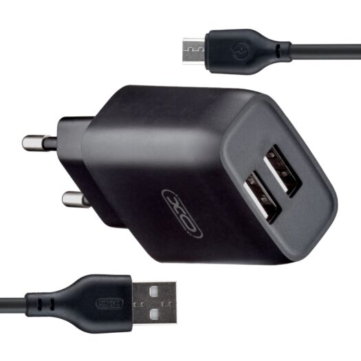 МЗП XO L57 2в1 micro 2USB / 2.4A Black 12718