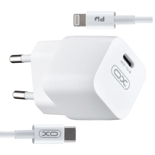 МЗП XO CE01 EU 20W PD Fast Charger Lightning cable White 13163