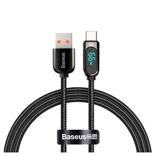 Кабель Baseus Display Fast Charging Data Cable USB to Type-C 66W 1m Black 13611