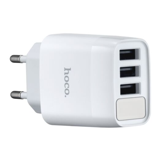 МЗП Hoco C93A Easy charge 3-port digital display charger ( EU ) White 14123