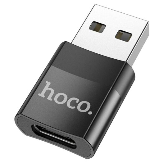 Адаптер Hoco UA17 USB Male to Type-C female USB 2.0 adapter Black 15042