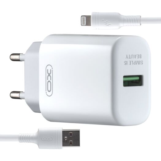 МЗП XO-L85D ( EU ) QC3.0 18W with Lightning ( NB111 ) cable White 15487