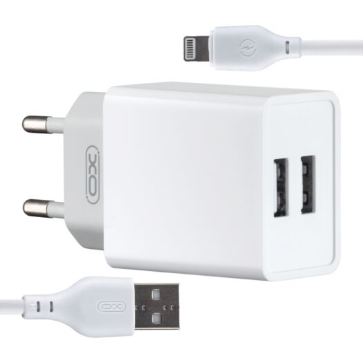 МЗП XO L65EU 2.4A two USB charger for lightning ( NB103 ) White 15491