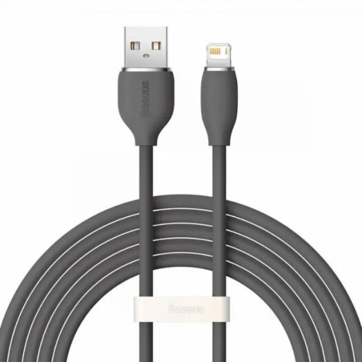 Кабель Baseus Jelly Liquid Silica Gel Fast Charging Data Cable USB to iP 2.4A 2m Black 15693