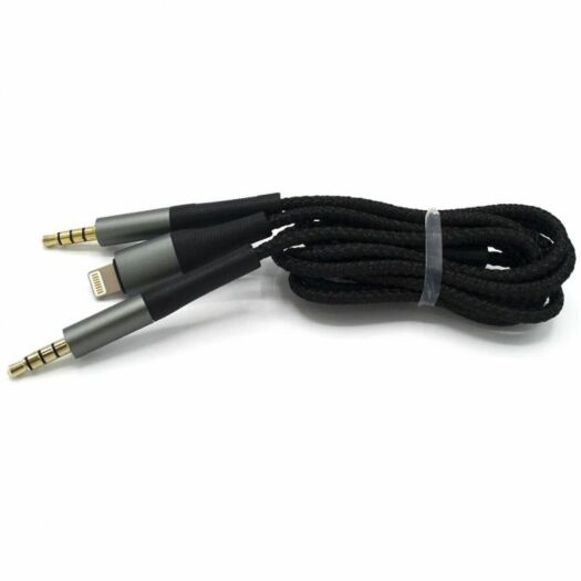Кабель XO NB178A 3.5mm to Lightning + 3.5mm Two-in-one audio cable 1M Black 16586