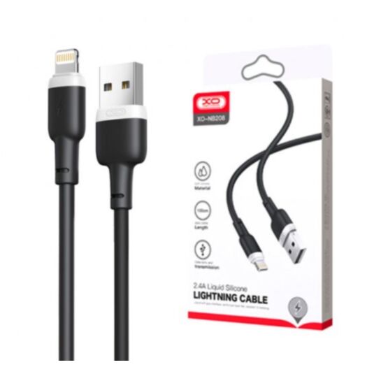 Кабель XO NB208 Liquid Silicone Data Lightning Cable Black 16647