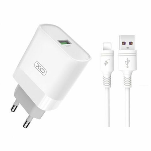 МЗП XO L63 15W FAST EU QC3.0 charger with apple cable White 16686