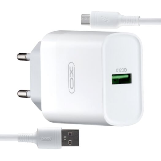 МЗП XO L63 15W FAST EU QC3.0 charger with micro cable White 16687