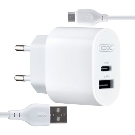 МЗП XO L97 A + C dual port Home charger with Micro cable ( NB210 ) White 16700