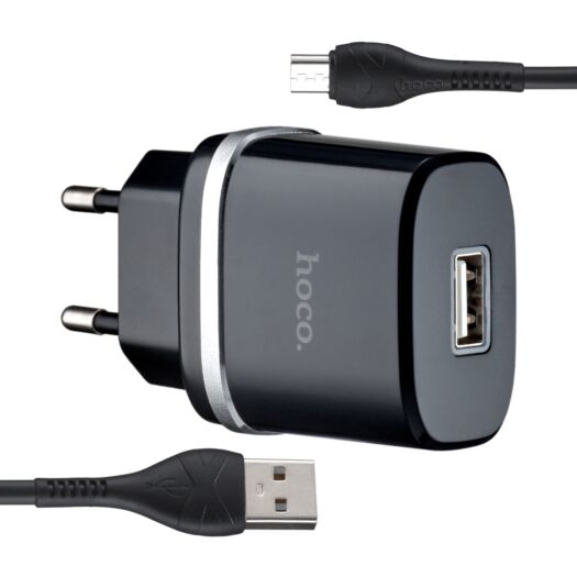 МЗП Hoco N1 Ardent single port charger set ( for Micro ) ( EU ) Black 17327