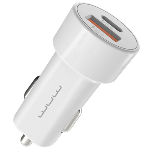 Автомобильное зарядное устройство WUW C139 USB & Type-C port 2.4A car charger White 17668