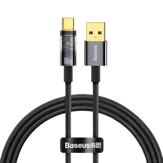 Кабель Baseus Explorer Series Auto Power-Off Fast Charging Data Cable USB to Type-C 100W 1m Black 17787