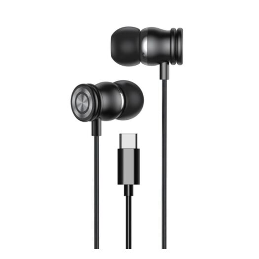 Навушники XO EP56 Golden Shield In-Ear Type-C Digital Decoding Metal Headphones Black 18566