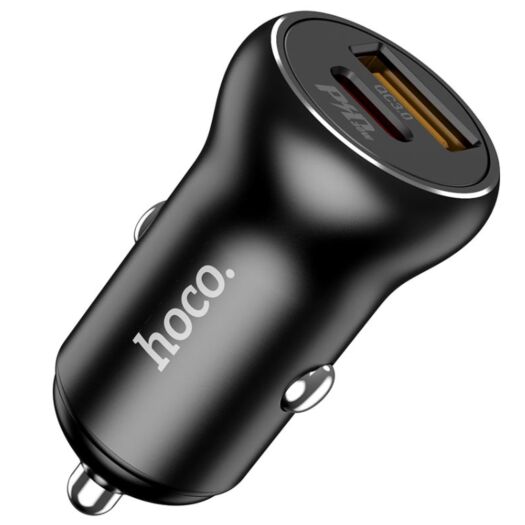 АЗУ Hoco NZ5 Smooth road PD30W+QC3.0 car charger Black 19022