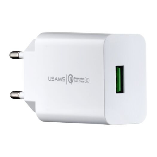 МЗП USAMS CC083 T22 Single USB QC3.0 Travel Charger ( EU ) White 19135