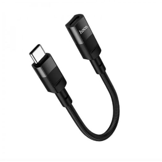 Кабель Hoco U107 Type-C male to Lightning female adapter cable (L-0.1m) Black 19496