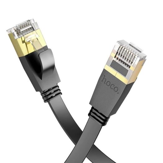 Патч-корд Hoco US07 General pure copper flat network cable (L-5M) Black 19501