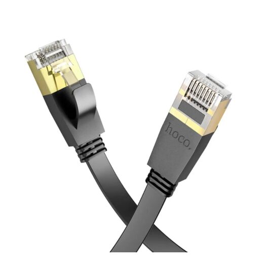 Патч-корд Hoco US07 General pure copper flat network cable (L-10M) Black 19502