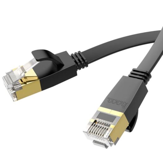 Патч-корд Hoco US07 General pure copper flat network cable (L-20M) Black 19503