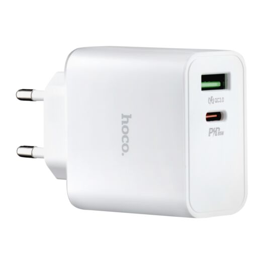 СЗУ Hoco C113A Awesome PD65W dual port (1A1C) charger (EU) White 19542