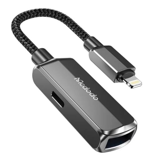 Адаптер McDodo 2 in 1 Convertor Lightning to USB-A 3.0 + Lightning CA-2690 Dark Grey 19616